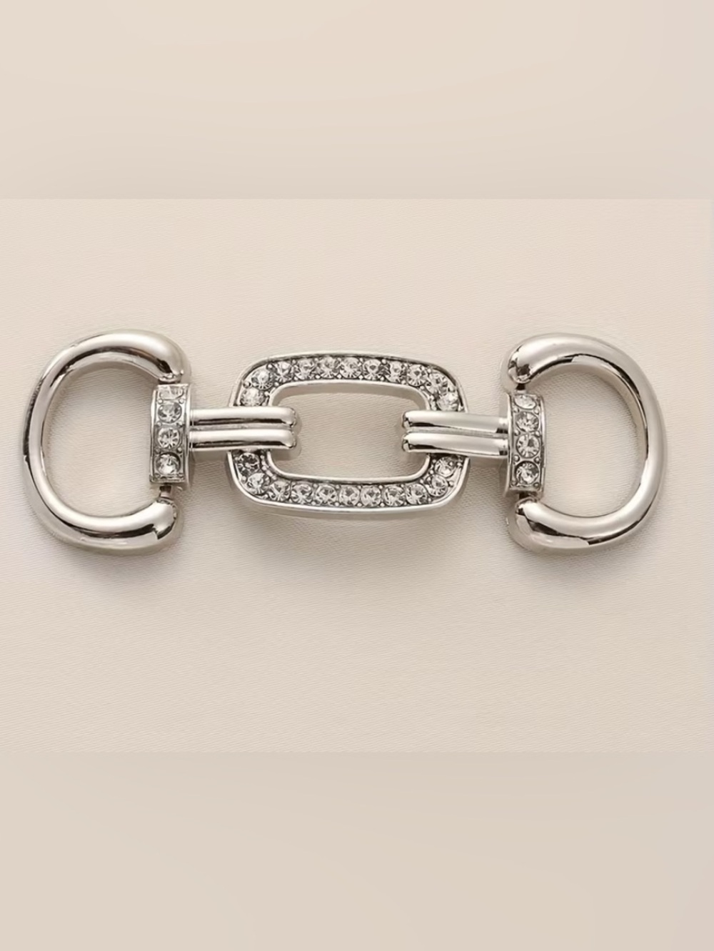 RHINESTONE Silver-Link Statement Bracelet Accent Scarf Slide